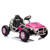 Pink, 24V Ultimate Go-Kart, Ride On Toy for Big Kids Ages 6+, 2x200W Powerful Motor, 6MPH Outdoor/Off road/Dirt Road Electric Car, Wide Seat, Metal Fr