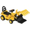 Kids Excavator Ride-on Pulling Cart with Sound Effects, Kids Digger Sit n Scoot Ride-on Toy for Toddler or Preschool Age with Under-Seat Storage, Trea