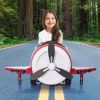 12V Electric Kids Ride on Toy Plane with USB, FM, Wind-Driven Propeller, 360-Degree Rotating by 2 Joysticks, Remote Control for Kids 3 to 6, Red