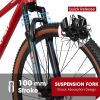 A27312 Ecarpat Mountain Bike 27 Inch Wheels, 21-Speed Mens Womens Trail Commuter City Mountain Bike, Aluminium Frame Disc Brakes Thumb Shifter Front F