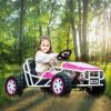 Pink, 24V Ultimate Go-Kart, Ride On Toy for Big Kids Ages 6+, 2x200W Powerful Motor, 6MPH Outdoor/Off road/Dirt Road Electric Car, Wide Seat, Metal Fr