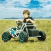Blue, 24V Ultimate Go-Kart, Ride On Toy for Big Kids Ages 6+, 2x200W Powerful Motor, 6MPH Outdoor/Off road/Dirt Road Electric Car, Wide Seat, Metal Fr