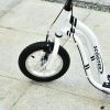 Youth Scooter Front and Rear Caliper Dual Brakes 12-Inch Inflatable Front Wheel Ride On Toy For Age 5+, White