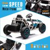Blue, 24V Ultimate Go-Kart, Ride On Toy for Big Kids Ages 6+, 2x200W Powerful Motor, 6MPH Outdoor/Off road/Dirt Road Electric Car, Wide Seat, Metal Fr