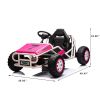 Pink, 24V Ultimate Go-Kart, Ride On Toy for Big Kids Ages 6+, 2x200W Powerful Motor, 6MPH Outdoor/Off road/Dirt Road Electric Car, Wide Seat, Metal Fr