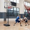 Portable Basketball Hoop Basketball System 4.76-10ft Height Adjustable for Youth Adults LED Basketball Hoop Lights, Colorful lights, Waterproof,Super