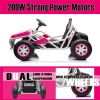 Pink, 24V Ultimate Go-Kart, Ride On Toy for Big Kids Ages 6+, 2x200W Powerful Motor, 6MPH Outdoor/Off road/Dirt Road Electric Car, Wide Seat, Metal Fr