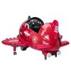 12V Electric Kids Ride on Toy Plane with USB, FM, Wind-Driven Propeller, 360-Degree Rotating by 2 Joysticks, Remote Control for Kids 3 to 6, Red