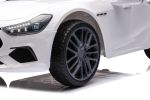 White, Ride On Car, Licensed Maserati 12V, Rechargeable Battery Powered Electric Car with 2 Motors, Parental Remote Control and Manual Modes, Led Ligh