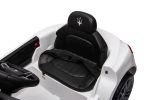 White, Ride On Car, Licensed Maserati 12V, Rechargeable Battery Powered Electric Car with 2 Motors, Parental Remote Control and Manual Modes, Led Ligh
