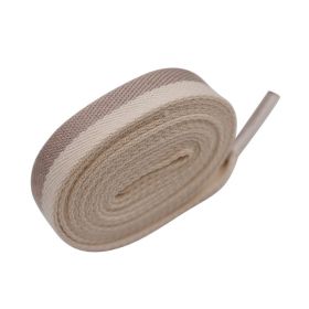 Weiou Manufacturer Wholesale Classical Design High Quality Polyester Two-Color Flat Hat Rope Strap Shoelaces For Shoes (Color: #5704	Beige-light gray, Length: 200CM)