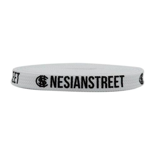 Weiou Shoe Accessories Fashion Design Printing Logo And Letter White And Black Flat Polyester Printed Shoelaces