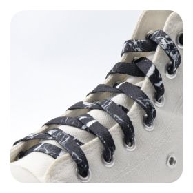 Weiou Brand New Wholesale High quality High strength Sublimation Black And White Color Flat Custom Draw Cords for lacing up shoe (Color: Black-white, Length: 200CM)