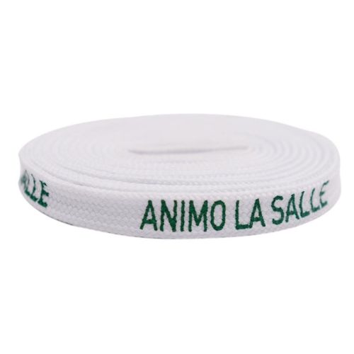 Weiou Shoe Accessories Fashionable Design Printing Animo La Sall Letter White Flat Polyester Printed Shoelaces