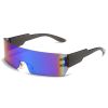 Fashion Rimless Women Sport Sunglasses Men Dazzling Reflective Wrap Shape Outdoor Lens UV400 Eyewear Glasses Bicycle Goggles