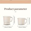 Portable Travel Kettle, Collapsible Electric Hot Pot, Mini Heating Cup with Insulation,  Dual Voltage,  Airplane & High-Speed Train Friendly, Small Si