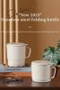 Portable Travel Kettle, Collapsible Electric Hot Pot, Mini Heating Cup with Insulation,  Dual Voltage,  Airplane & High-Speed Train Friendly, Small Si